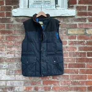 Eddie Bauer Men S Yukon Model EB550 Navy Blue Button Zipped Down Filled Vest